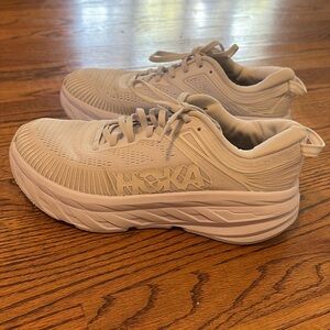 Hoka White Bondi 8